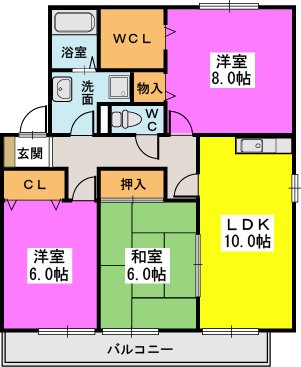 グランシャリオ / 201号室 間取り