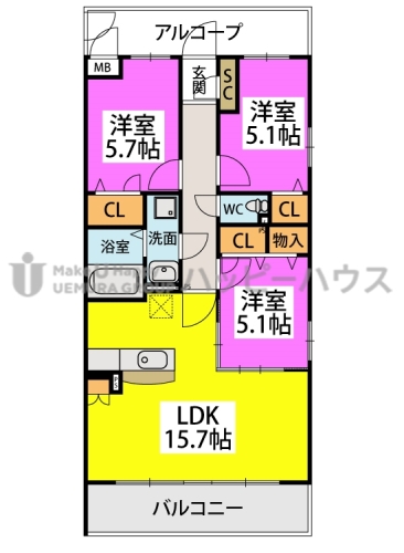 クレールメゾンFUJI / 201号室 間取り