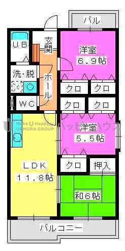 フレグランス春日 / 501号室 間取り