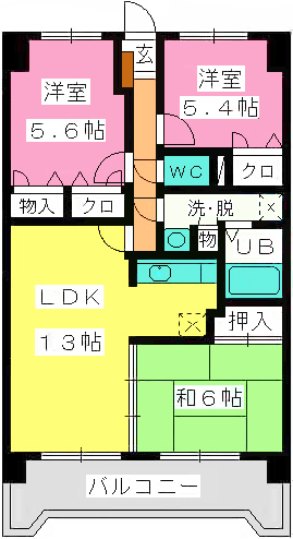 サンリバー博多南Ⅱ / 303号室 間取り