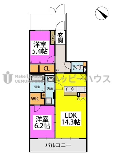 (仮称)プレアev白水ヶ丘4丁目 / 102号室 間取り