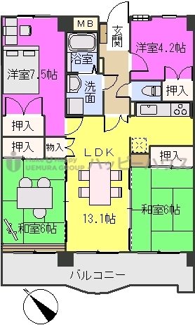 シャトレ博多南 / 402号室 間取り