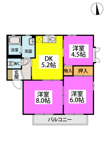 ※グリーンパーク野中 / 205号室 間取り