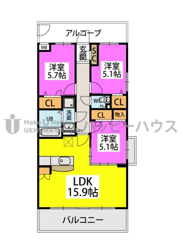 ※ラ・ルーチェ / 301号室 間取り