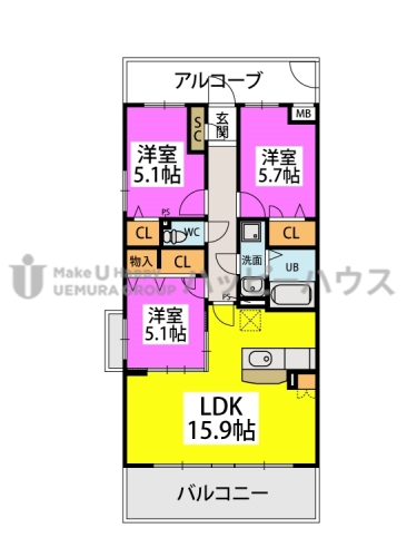 ※ラ・ルーチェ / 405号室 間取り