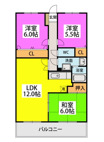 ファミーユ博多の森 / 302号室 間取り
