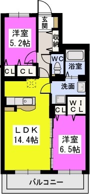 ベルフォーレ仲原 / 202号室 間取り