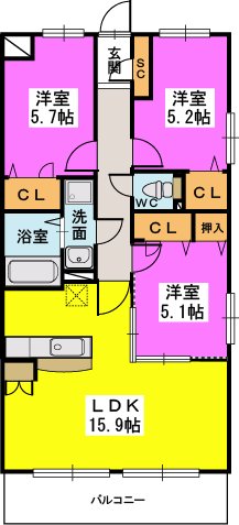 ジュネス　フォーレ / 205号室 間取り