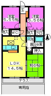 ハイツ千里台Ⅲ / S101号室 間取り