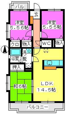 ハイツ千里台Ⅲ / S206号室 間取り