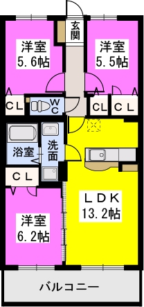 アルカンシェル / 1-203号室 間取り
