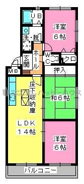 シャトレ参番館 / 103号室 間取り