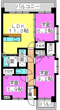 クレールＭ / 206号室 間取り