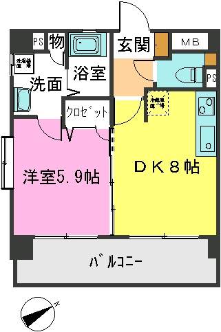 ビューラー野多目 / 205号室 間取り