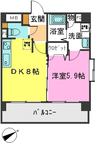 ビューラー野多目 / 401号室 間取り