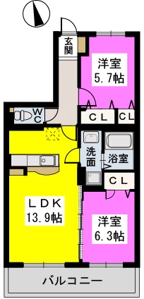 ファミリア伊都 / 103号室 間取り