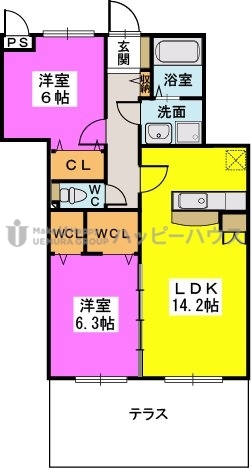 グラン シエル / 102号室 間取り