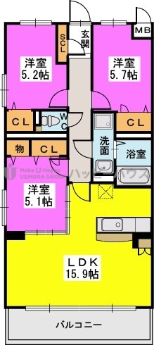 ＣＲＥＡ２１ / 201号室 間取り