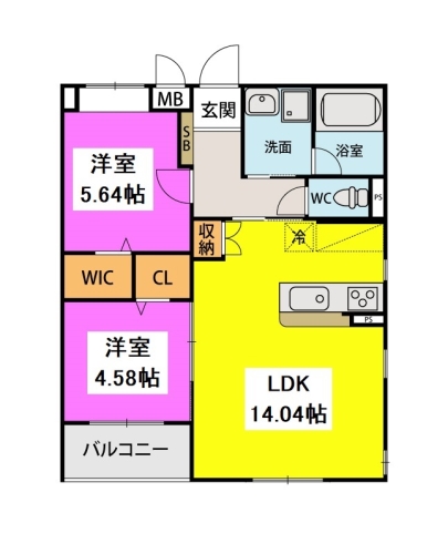 フルリジェール花見が浜 / 305号室 間取り