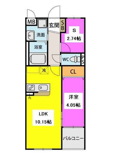 フルリジェール花見が浜 / 402号室 間取り