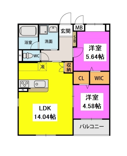 フルリジェール花見が浜 / 501号室 間取り
