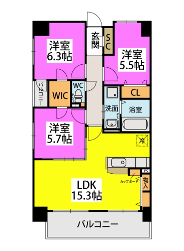 Ｗｅｂｅｒ・Ｄ / 505号室 間取り