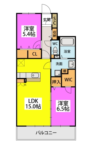 アルカディア / 502号室 間取り