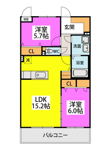 カーサ藤ヶ坂 / 302号室 間取り