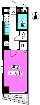パークハイム大濠 / 805号室 間取り