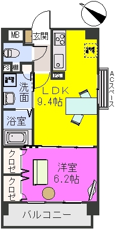 サンライズ　Ｆ / 502号室 間取り