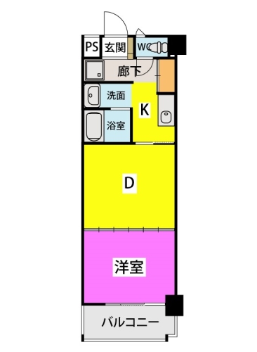 ユニティ美野島 / 604号室 間取り