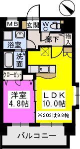 ピュア博多駅南弐番館 / 303号室 間取り