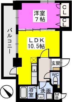 チュリスＫ1 / 403号室 間取り