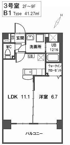 トラント・ドゥ博多 / 203号室 間取り