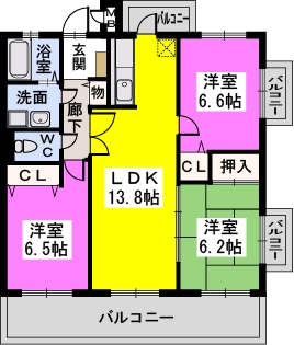 エクセレントパレス城南 / 203号室 間取り