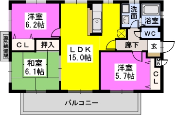 エクセレントパレス城南 / 301号室 間取り