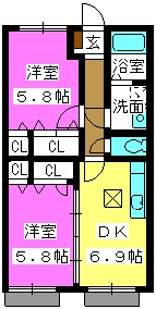 ガーデンふじ / 102号室 間取り