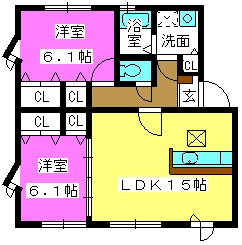 アバンティ田島 / 1101号室 間取り