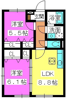 シャルマンメゾン樋井川 / B-101号室 間取り