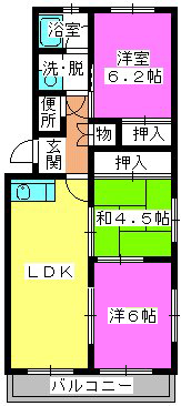 ロイヤルハウス天神２ / 202号室 間取り