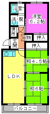 ロイヤルハウス天神２ / 405号室 間取り