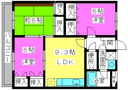 サンコーポフジⅡ / 202号室 間取り