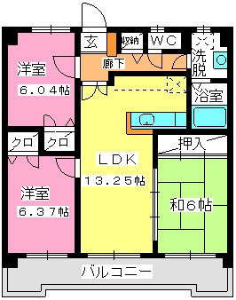 エル　ソレイユ友泉 / 502号室 間取り