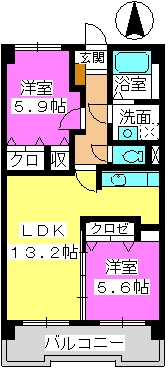 Ｔａｋａ　Ｓｕｎｒｉｓｅ / 302号室 間取り