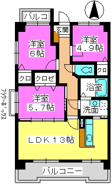 Ｔａｋａ　Ｓｕｎｒｉｓｅ / 603号室 間取り