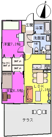 ベル・フォーレ城南 / 101号室 間取り