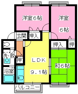 ラヴィタ城南 / C-202号室 間取り