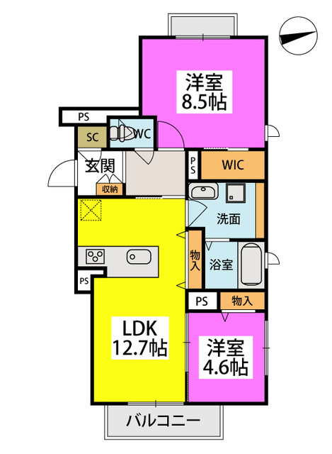 サンソレイユ紀文 / 301号室 間取り
