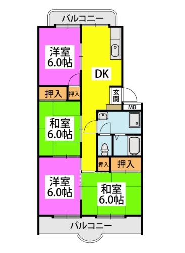 ピオーネ大神 / 302号室 間取り