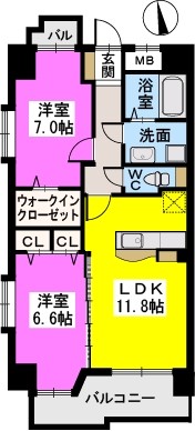モンテ・オットー西公園 / 702号室 間取り